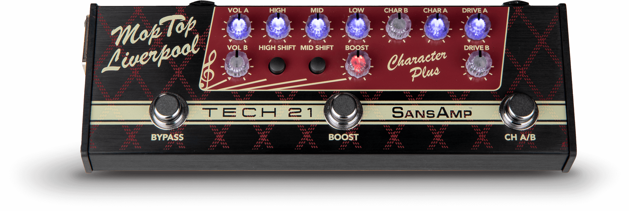 Tech 21 product image of the Mop Top Liverpool pedal from the SansAmp Character Plus Series
