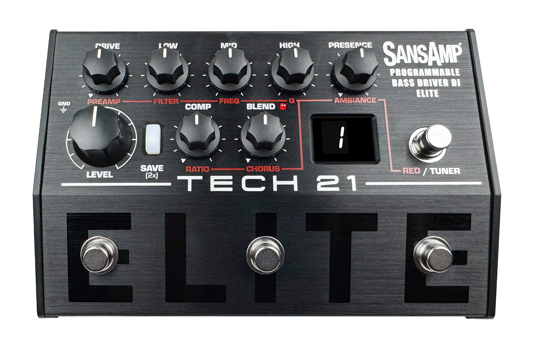 Front View of the SansAmp Programmable Bass Driver ELITE